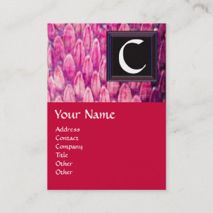 CROTALUS SQUARE MONOGRAM , bold black pink red Business Card