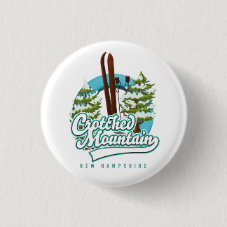 Crotched mountain new hampshire ski logo 3 cm round badge