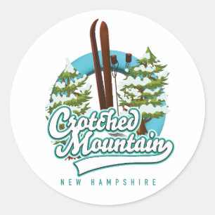 Crotched mountain new hampshire ski logo classic round sticker
