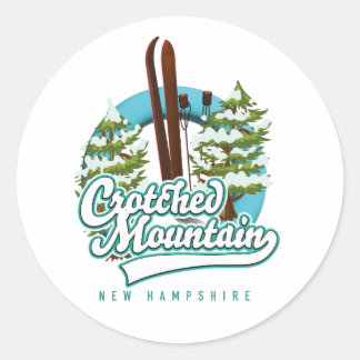 Crotched mountain new hampshire ski logo classic round sticker