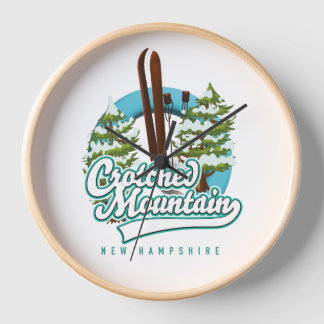 Crotched mountain new hampshire ski logo clock