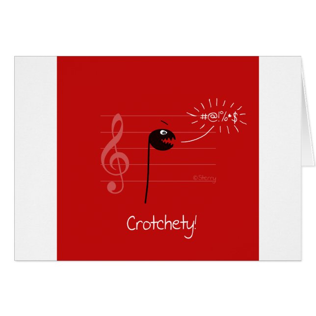 Crotchety - Music Joke Cartoon (Front Horizontal)