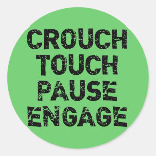 Crouch Touch Pause Engage Rugby Tees Classic Round Sticker
