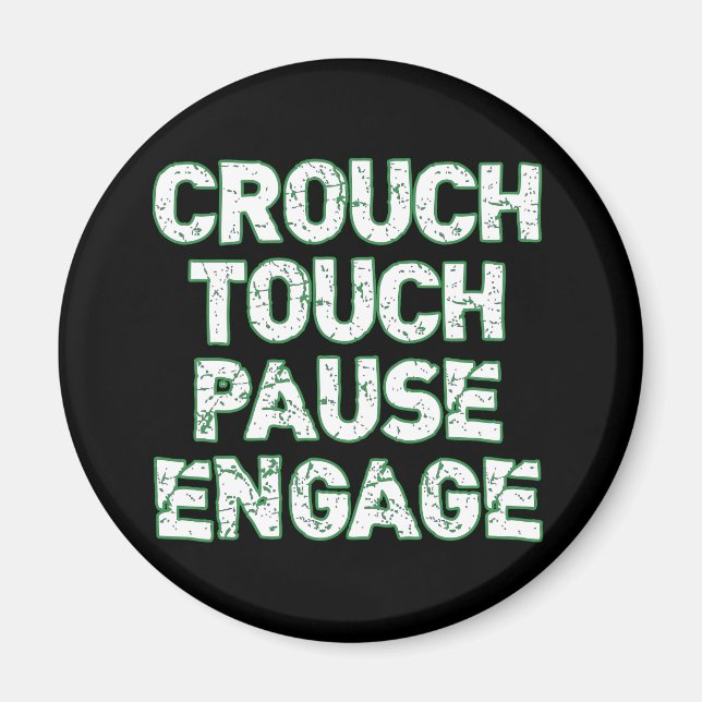 Crouch Touch Pause Engage Rugby Tees Magnet (Front)