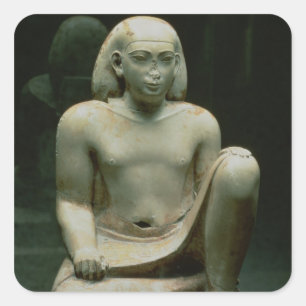 Crouching Figure of Bes Square Sticker