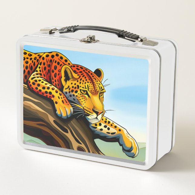 Crouching Leopard Metal Lunchbox (Front)