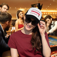 Croupier visor hat game night casino roulette