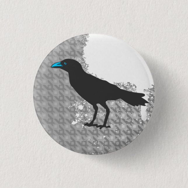 Crow 3 Cm Round Badge (Front)