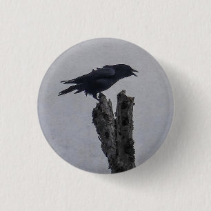 Crow 3 Cm Round Badge
