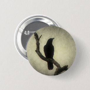 Crow 6 Cm Round Badge