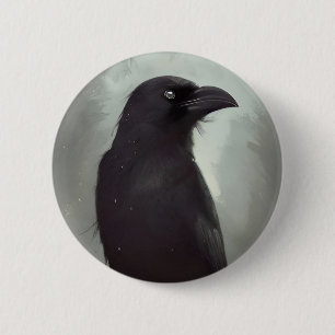 Crow 6 Cm Round Badge