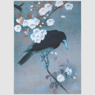 Crow and Blossom by Ohara Koson Decoupage Tissue Paper