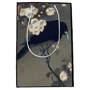 Crow and Blossom by Ohara Koson Medium Gift Bag