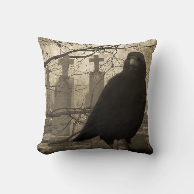 Crow and Crosses Cushion (Front)