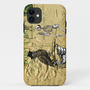 Crow and skeleton iPhone 11 case