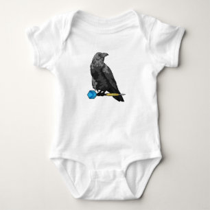 Crow at Darts with Dart Baby Bodysuit