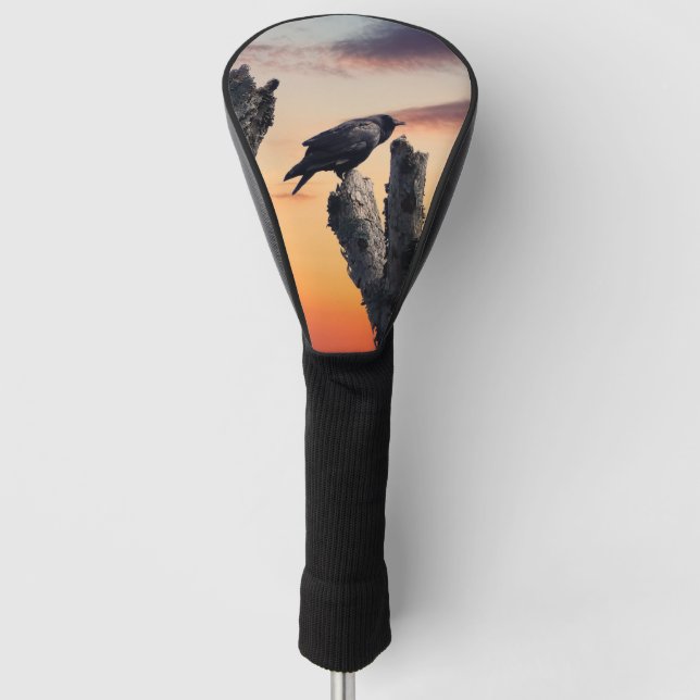 Crow at Sunrise Golf Head Cover (Front)