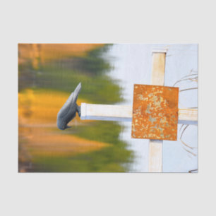 Crow Autumn Orange Decoupage Tissue Paper
