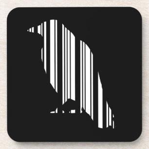 Crow Bar Code Bird Pattern Design Coaster
