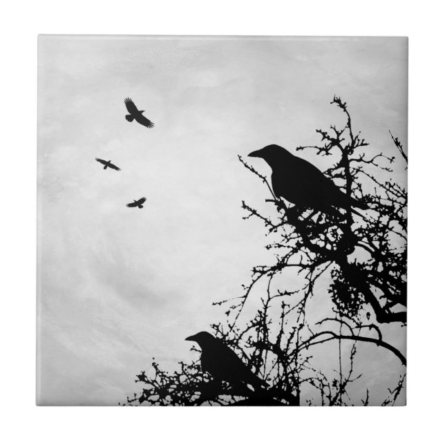 Crow Bird Design 43 Tile (Front)
