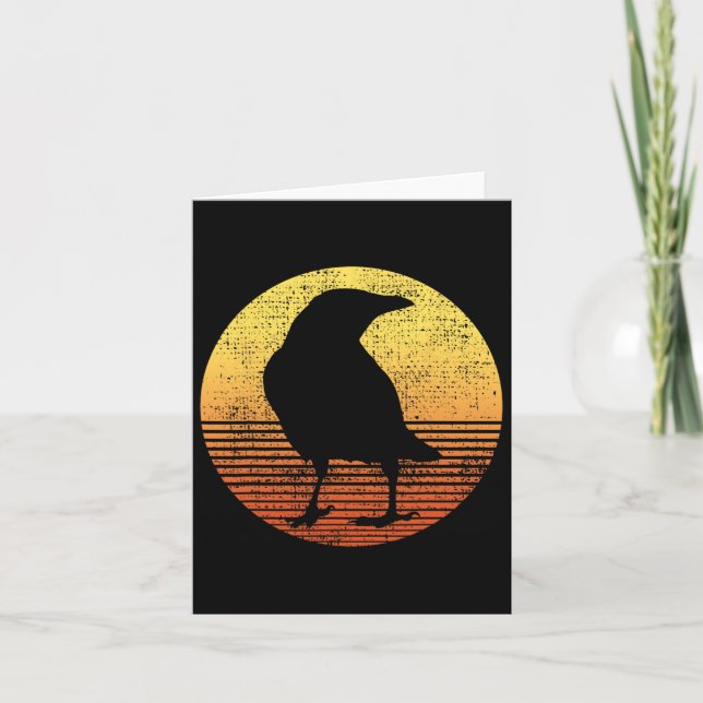 Crow Bird Lover Raven Vintage  Card (Front)