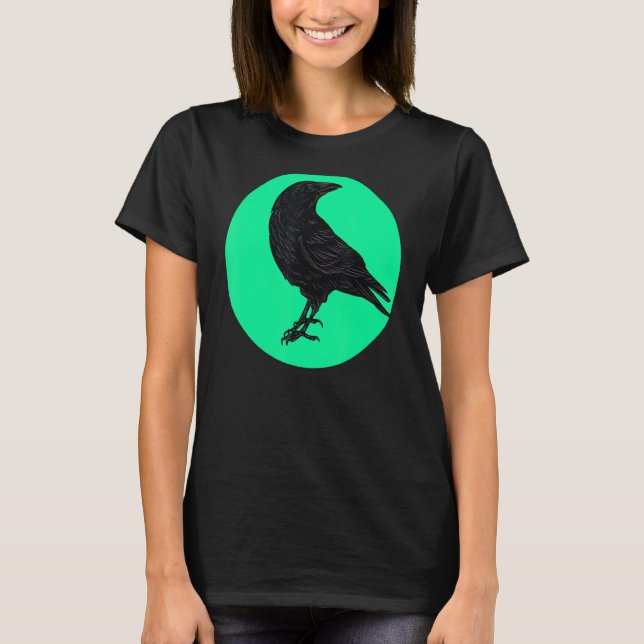 Crow Bird Minimalist Bird T-Shirt (Front)