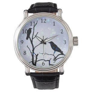 Crow Bird on Tree Bird 94 purple Watch
