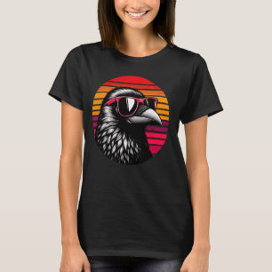 Crow Bird Sunglasses Sunset Retro Style Vintage 70 T-Shirt