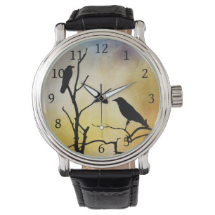 Crow Birds on Tree bird 95 orange Watch