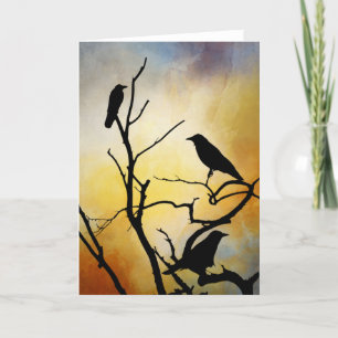 Crow Birds on Tree bird 95 Thank You Card