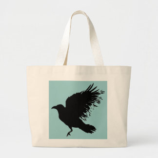 Crow - black large tote bag