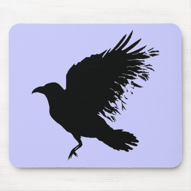 Crow - black mouse mat (Front)
