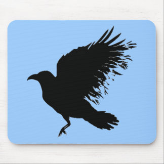 Crow - black mouse mat
