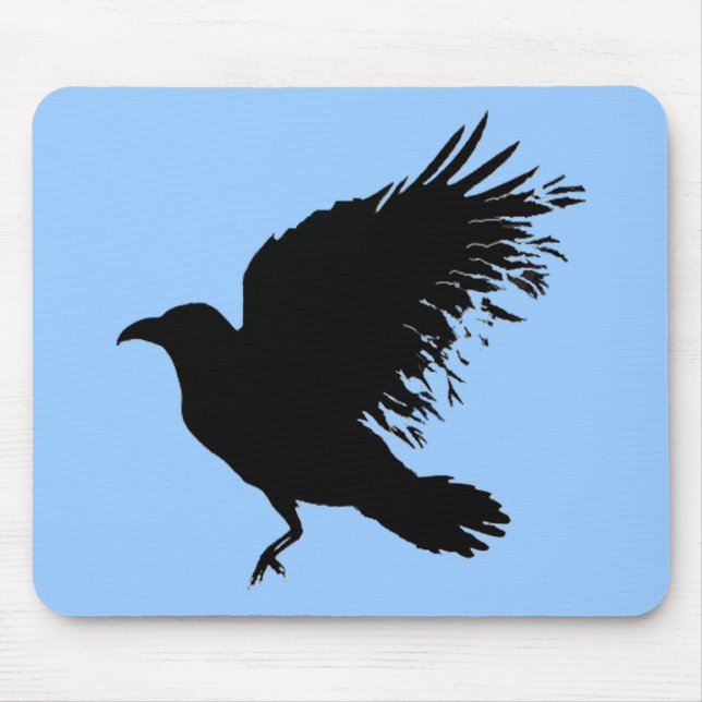 Crow - black mouse mat (Front)