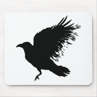 Crow - black mouse mat