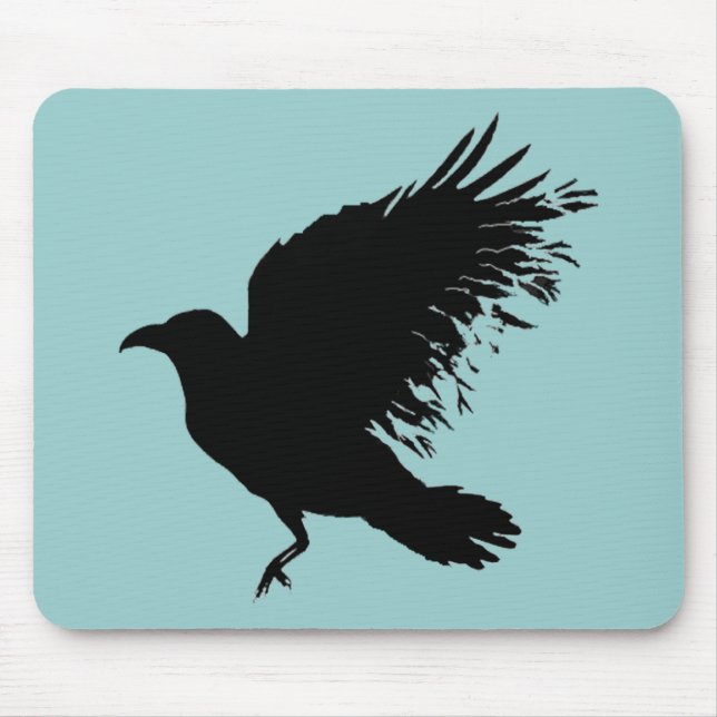 Crow - black mouse mat (Front)