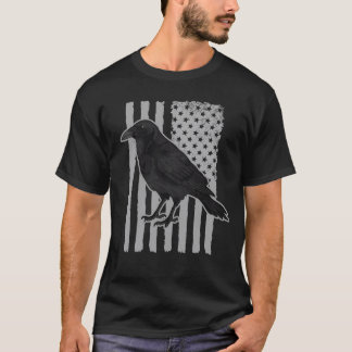 Crow Black US Flag Crows Lover T-Shirt