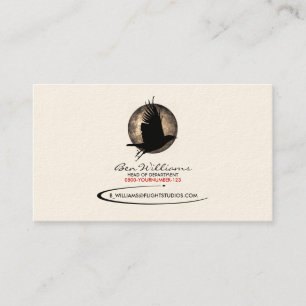 Crow Business Card (W/ Moon Backdrop)
