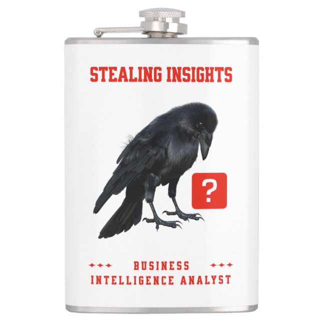 Crow Business Intelligence Analyst Hip Flask (Front)