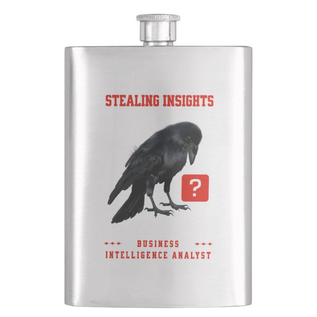 Crow Business Intelligence Analyst Hip Flask (Front)