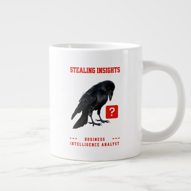 Crow Business Intelligence Analyst Large Coffee Mug (Right)