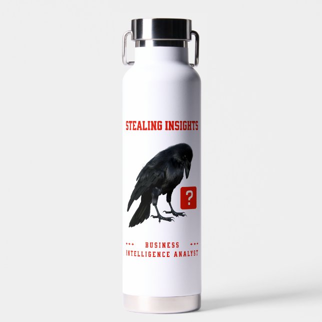 Crow Business Intelligence Analyst Water Bottle (Front)