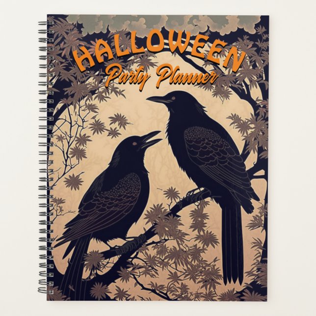 Crow Couple Halloween Party Planner (Front)