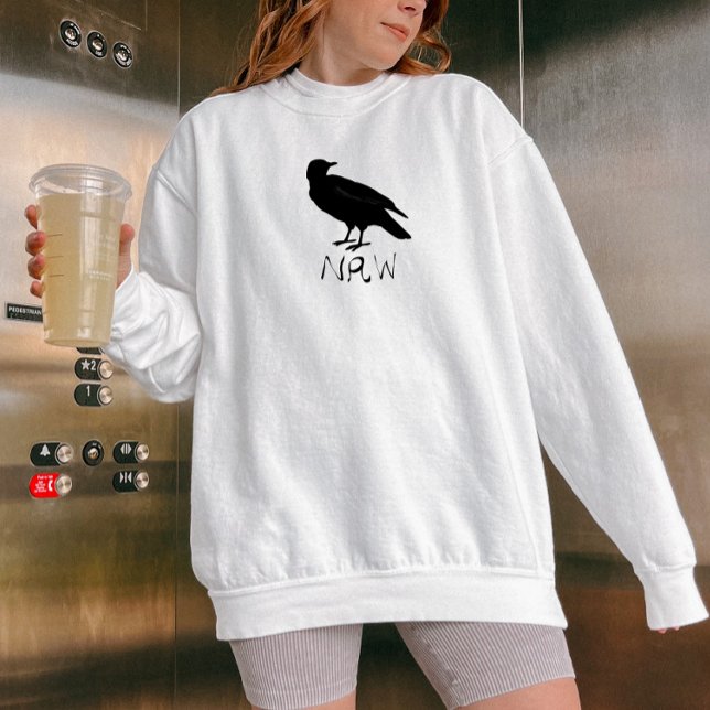 Crow Drawing and Naw Silhouette in Black Sweatshirt (Creator Uploaded)