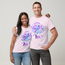 Crow Dreamcatcher Blue Purple Floral
