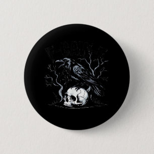 Crow, F-Caw-F Bird Moon Gothic Adult Humor 6 Cm Round Badge
