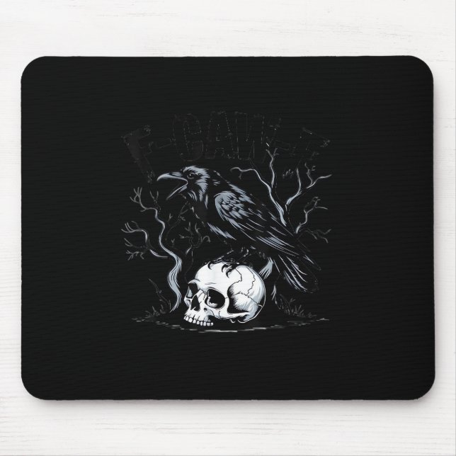 Crow, F-Caw-F Bird Moon Gothic Adult Humor Mouse Mat (Front)
