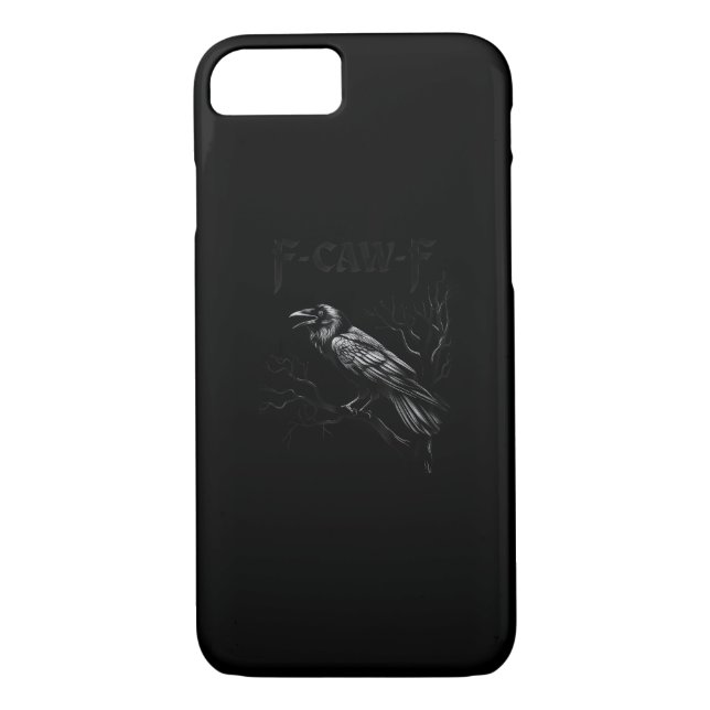 Crow, F-Caw-F Bird Retro Classic Case-Mate iPhone Case (Back)