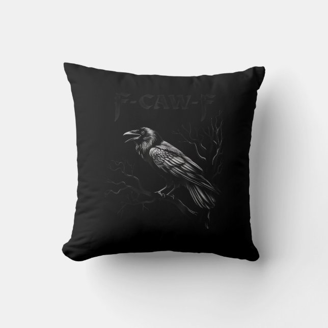 Crow, F-Caw-F Bird Retro Classic Cushion (Front)
