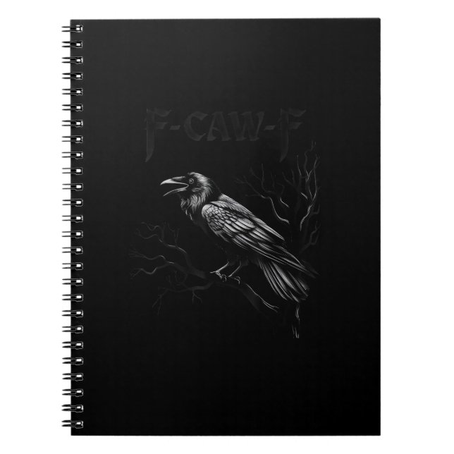 Crow, F-Caw-F Bird Retro Classic Notebook (Front)